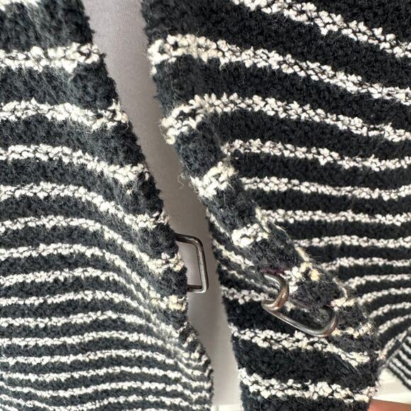 Theory Women Yasa Purpose Blazer Jacket Measures M Striped Zipper Textured Black - Picture 3 of 10